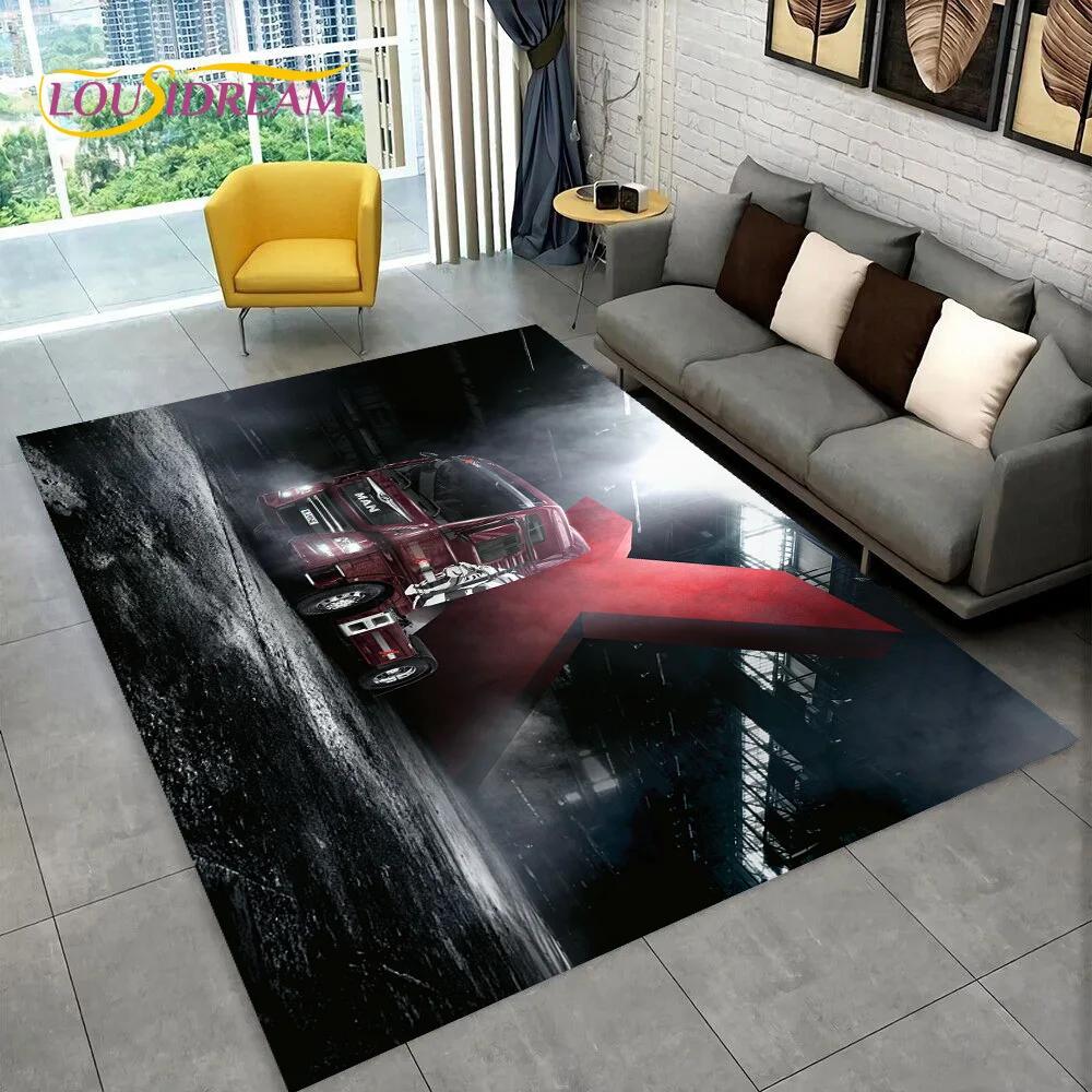 Latest MAN Truck Lorry 3D Printing Rug Carpet for Living Room Bedroom Home Decor,Floor Mat Non-slip Decoration for Sofa Doormat