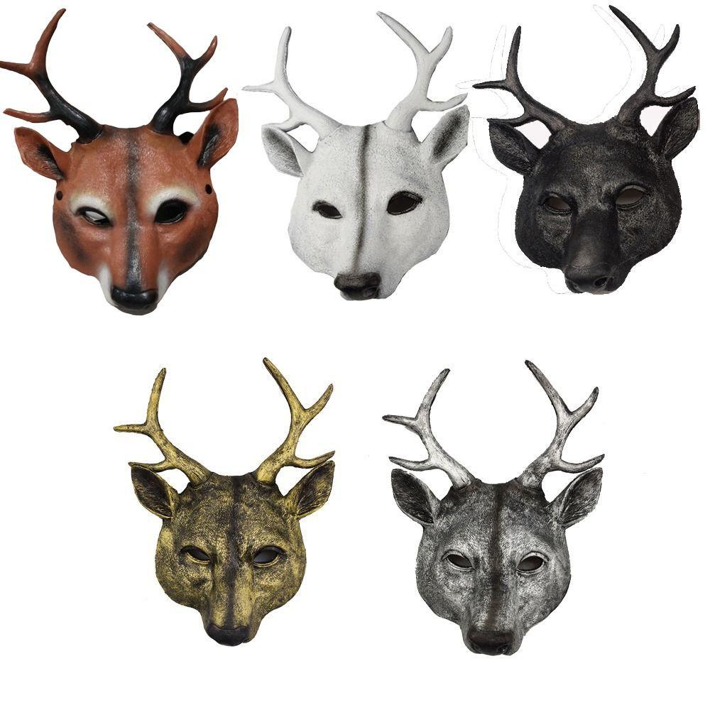 Cosplay Prom Props Masquerade Mask Deer Head  Mask Halloween Mask Kabuki Kitsune Mask Animal Mask
