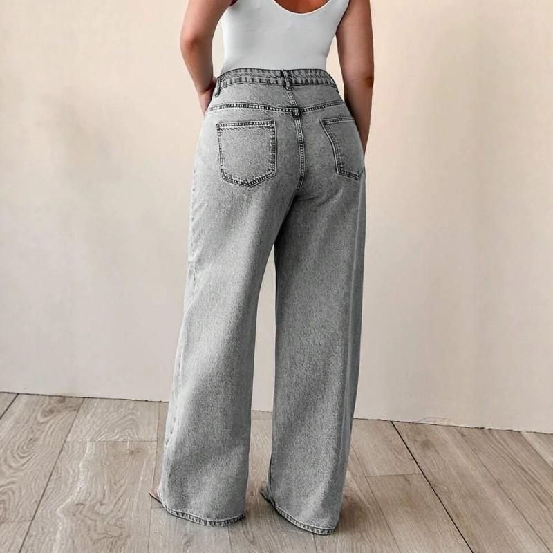 2026 Womens High-Waisted Straight Leg Jeans Loose Fit Slimming Denim Pants Streetwear Style