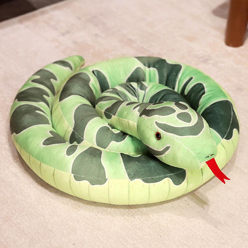 Simulation Cartoon Python Plush Toys Long Pillow Stuffed Animal Realitisc Snake Giant Boa Halloween Decor Kids Boys Funny Gifts