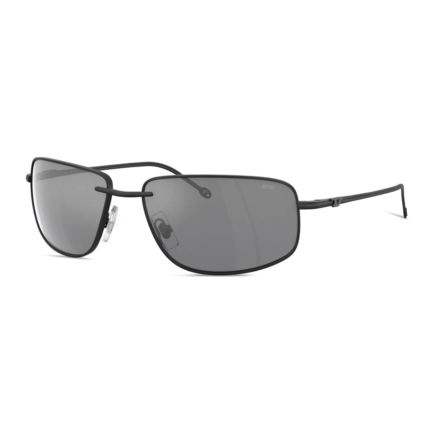 Diesel Metal Square Sunglasses Men sunglasses Black LX100500LEN 58,Black