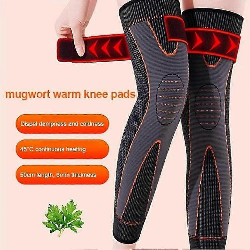 Mugwort Knee Wrap for Self-Heating and Acupressure Support, Thermal Joint Support Knee Sleeve for Arthritis Pain Relief & Warmth Therapy\u200b.