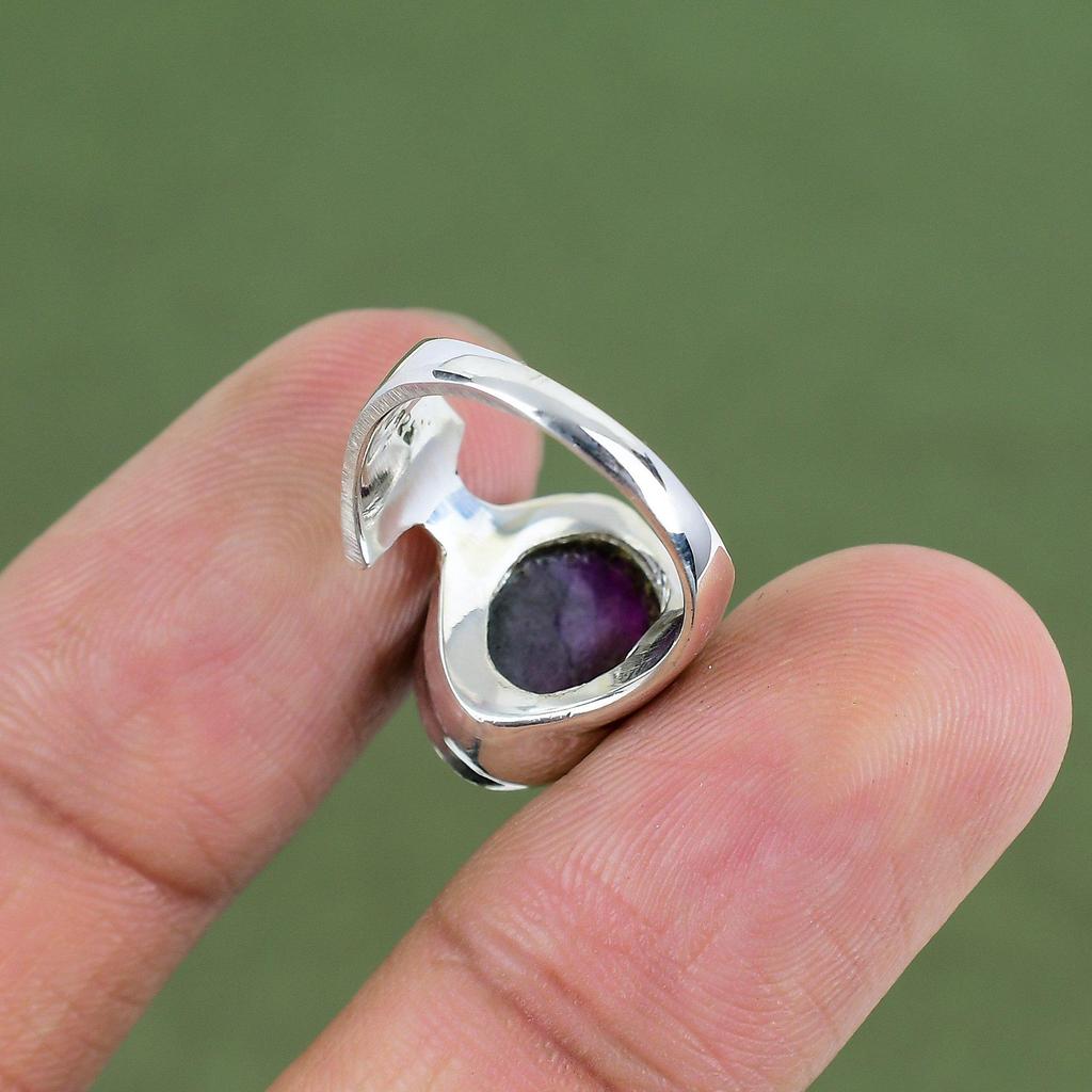 Rainbow Solar Quartz Druzy Ring 925 Sterling Silver Ring Handmade Jewelry Beautiful Gemstone Jewelry Gift For Mother Available In Ring Size