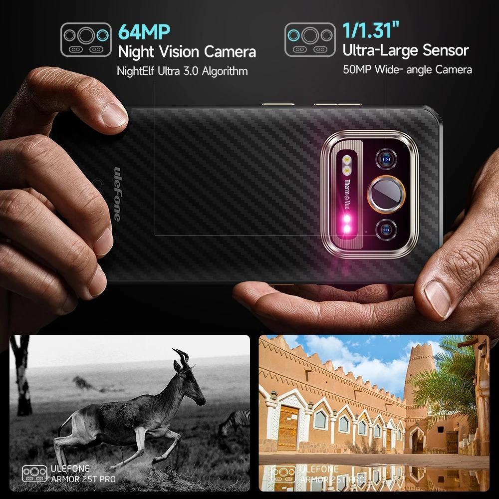 Ulefone Armor 25T Pro 5G Thermal Imaging Rugged Phone Android 15 33W 64MP Night Vision NFC Waterproof Smartphone  Global
