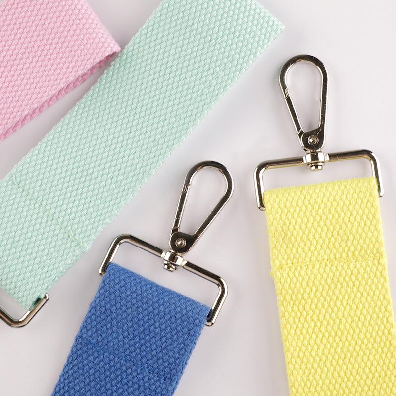 Personalized Pure Cotton Canvas Belt Keychain with Contrast Colors – Handmade INS Style