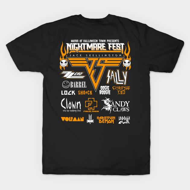 

Men Black Print T-shirt Nightmare Fest - Nightmare Before Music No-Cut Transfer Paper Print Cotton Tshirt M чёрный