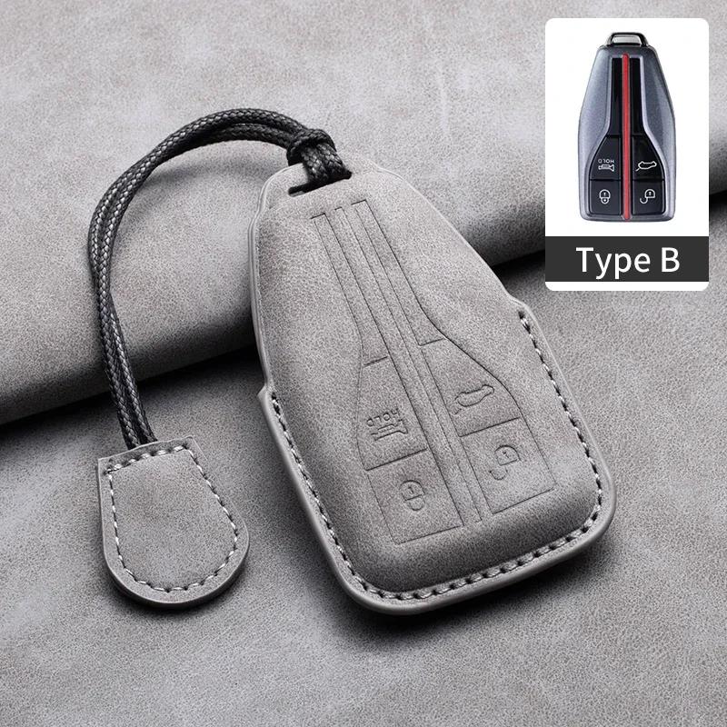 Leather Car Key Case Cover Holder Keychain Shell for FAW Hongqi HS5 H5 H6 H9 HS7 H7 L5 HS3 EH7 HQ9 LS7 EQM5 EHS9 S9 SHS7