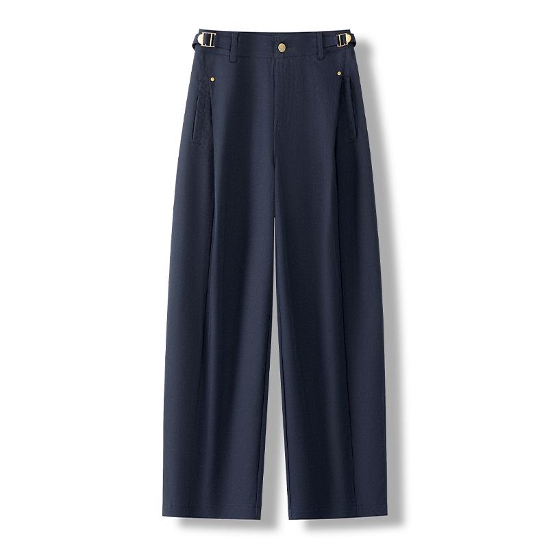 

Women s High-Waisted Wide-Leg Cargo Pants – New 2026 Spring & Autumn Style, Loose, Slimming, Casual Fit. M for 95-105 jin темно-синий