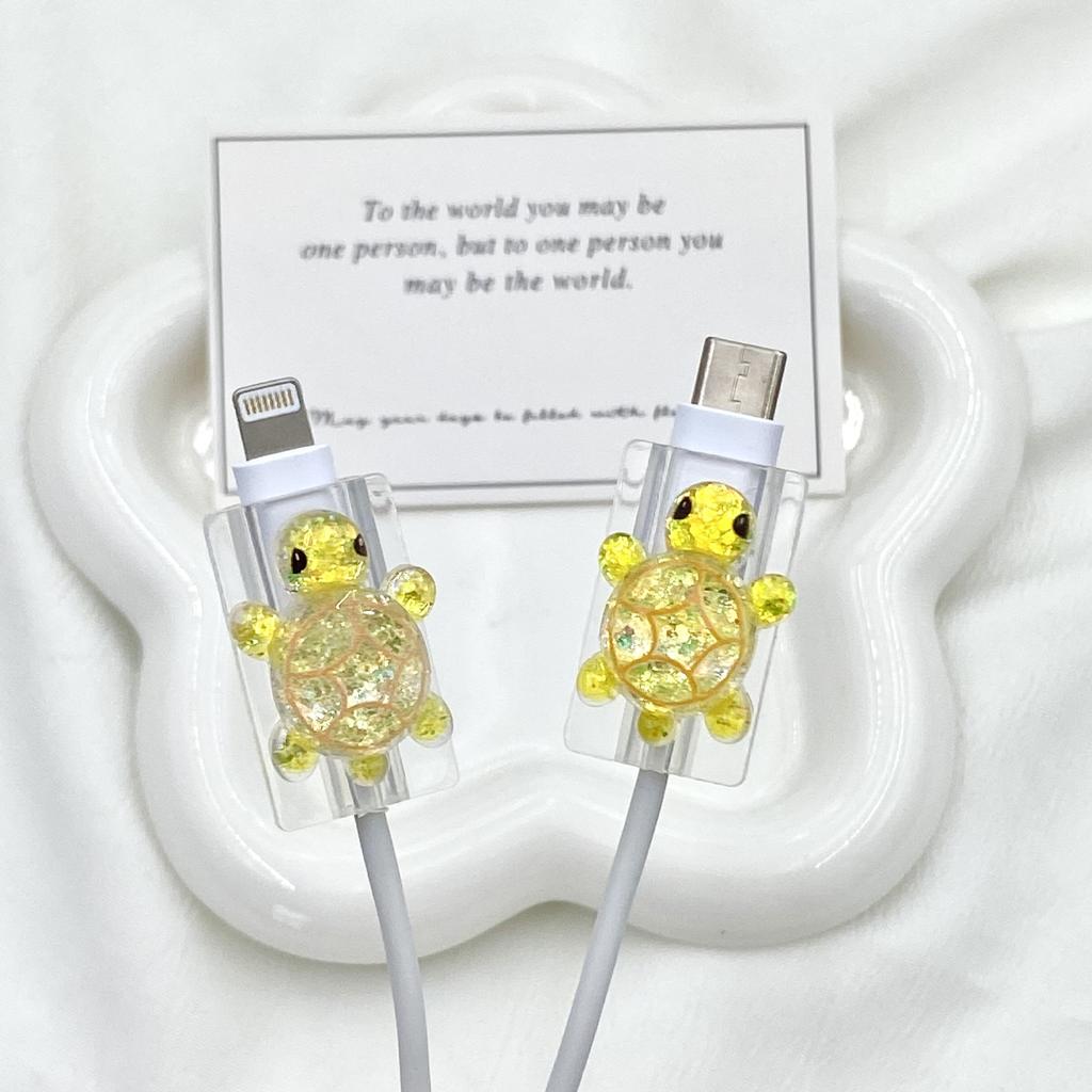 2Pcs Charger Cable Winder Protector White Bear Cartoon Saver Data Line Protective Case Earphone Cord Sleeve Cover Wire Organizer
