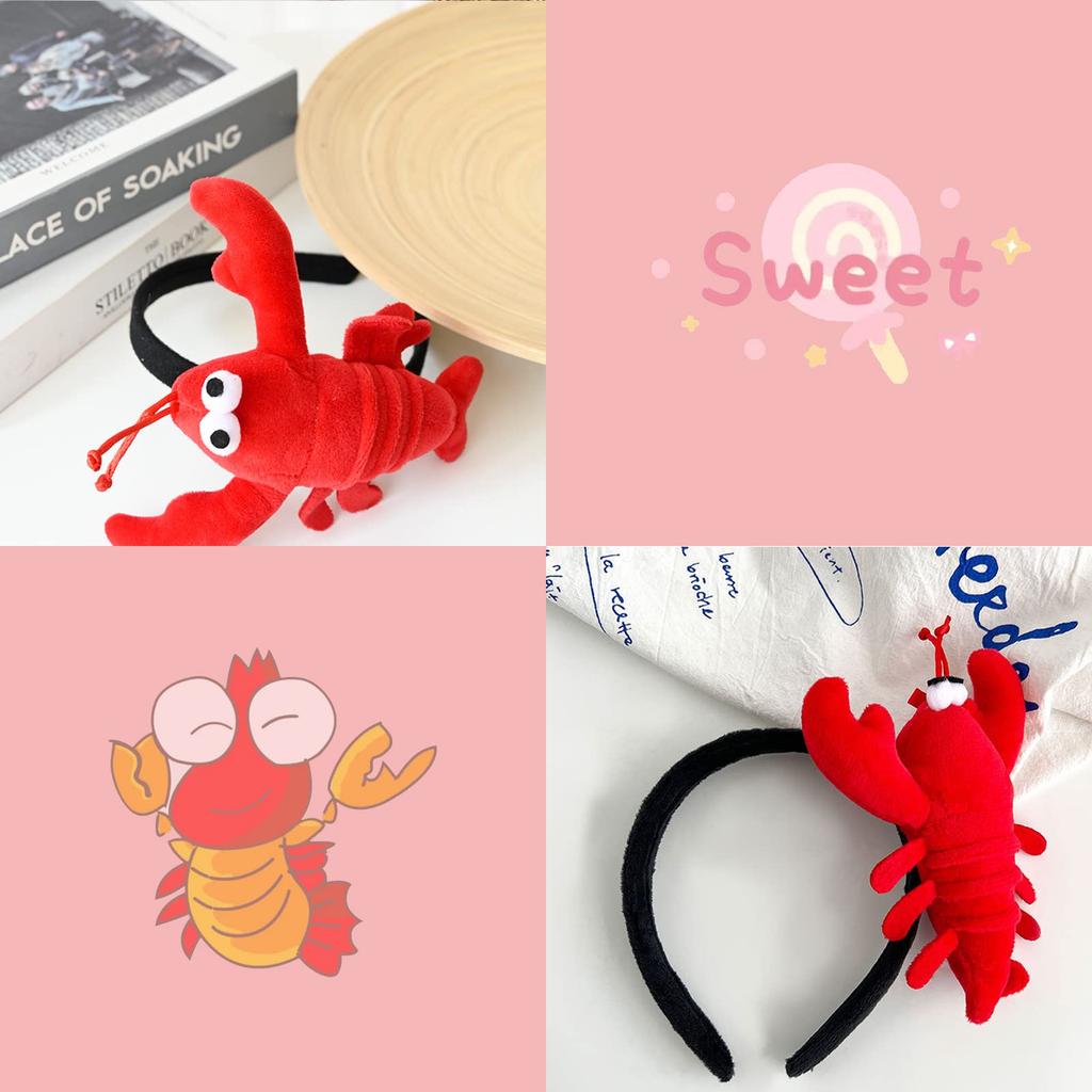 KUCOCOSNEH Lobster Headband, Hair Accessory, Shrimp Tiara, Hair Hoop, Perfect for Parties, Events, Cosplay, Celebrations, and Kids