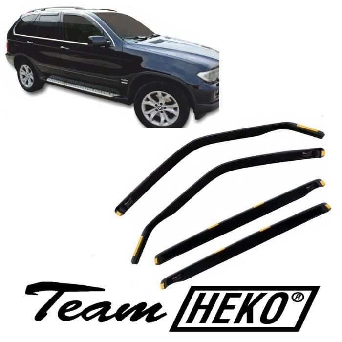 Déflecteurs d'air - J&amp;J AUTOMOTIVE - Heko - Fumé - Pour BMW X5 E53 2000-2006 - Installation facile