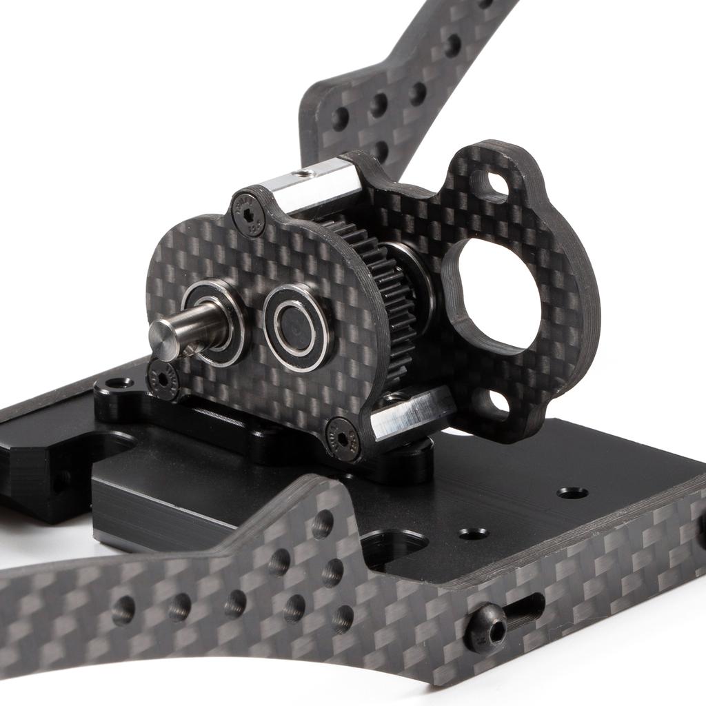 48P 29g Ultra-Light Portal Transmission Black Carbon Tiny Gearbox for 1/10 LCG Chassis Comp Builds Rigs