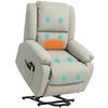 Electric Lift Chair For Elderly With 8 Point Massage Heating Function 2 Remote Controls And Pocket Light Gray