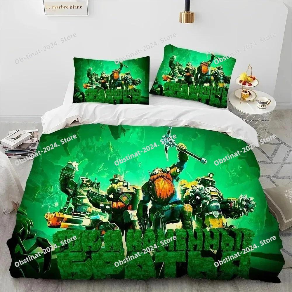 3D Print Deep Rock Galactic Game DRG Bedding Set Duvet Cover Bed Set Quilt Cover Pillowcase Comforter king Queen Size Boys Adult