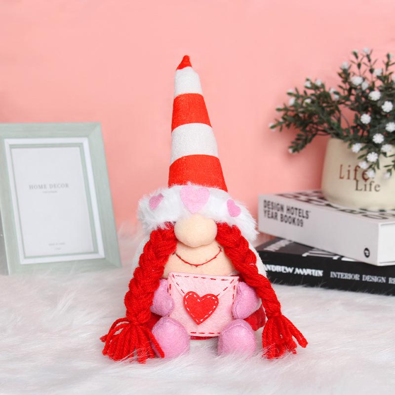 1/2pcs Valentine's Day Faceless Doll Embrace Envelope Hug Love Rudolph Doll Peach Heart Rudolph Wedding Birthday Gift Ornaments