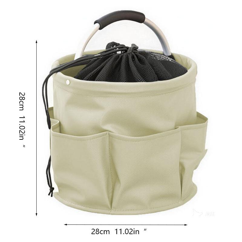 Nova Cesta Dobrável de Armazenamento de Grande Capacidade 17L para Lavagem de Carros, Sacola de Piquenique, Jardim, Praia com Alça Externa, Bolsa Organizadora de Limpeza