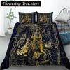 Constellation Duvet Cover Yellow Constellation King Size Bedding Set For Astronomy Enthusiast Soft Twin Polyester Quilt Cover
