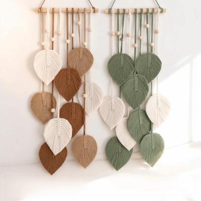 Cotton Rope Leaf Macrame Wall Hanging Boho Style Bohemian Wall Decoration  Home Wedding Decor