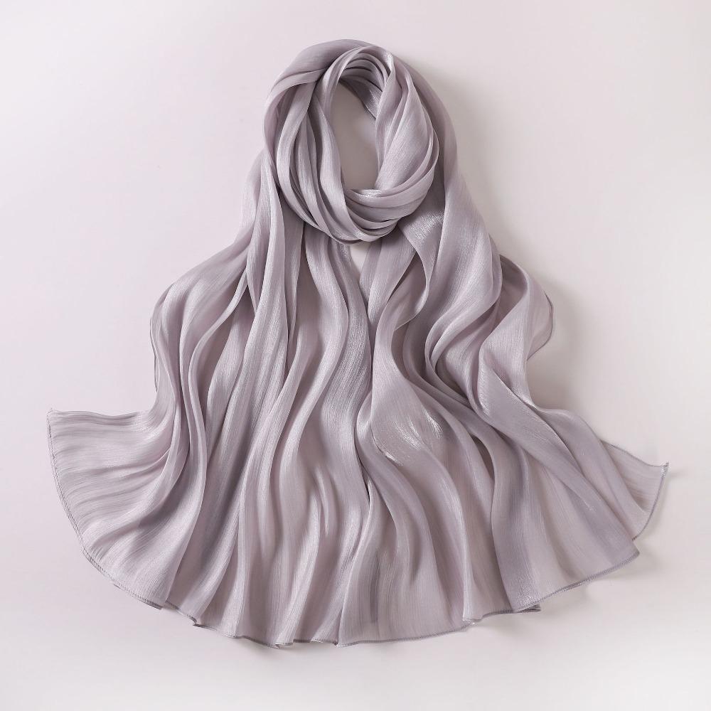 Solid Color Silk Scarf Chiffon Ramadan Long Scarf Fashion Sunscreen Headscarf  Outdoor