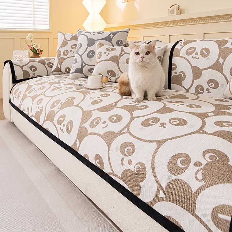 Chenier Sofa Cushion Universal In All Seasons, Non-Slip Seat Cushion New Straight Row Anti-Cat Scratch Sofa Cover Cover Cloth