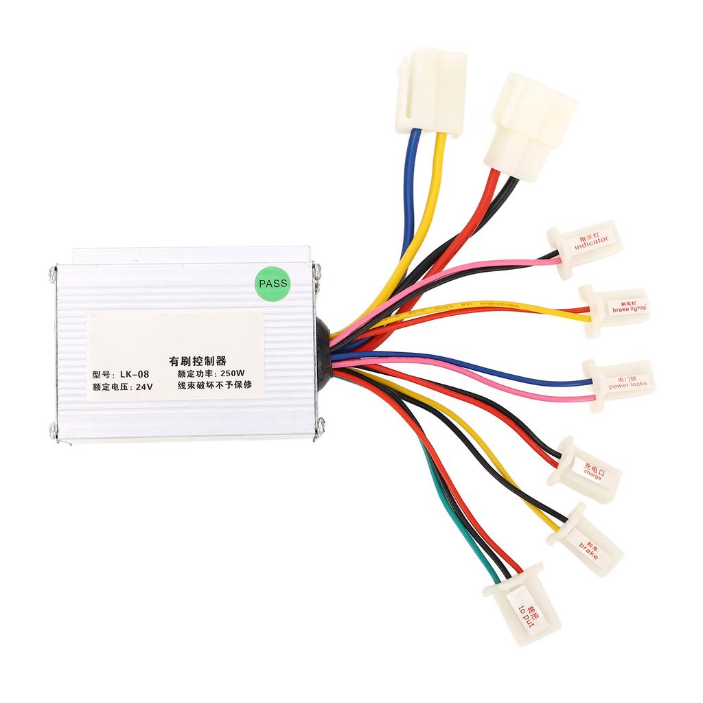 24V 250W Motor Brushed Controller Lithium Electric Bike Foot Pedal Throttle Headlight Speed Controller Kit