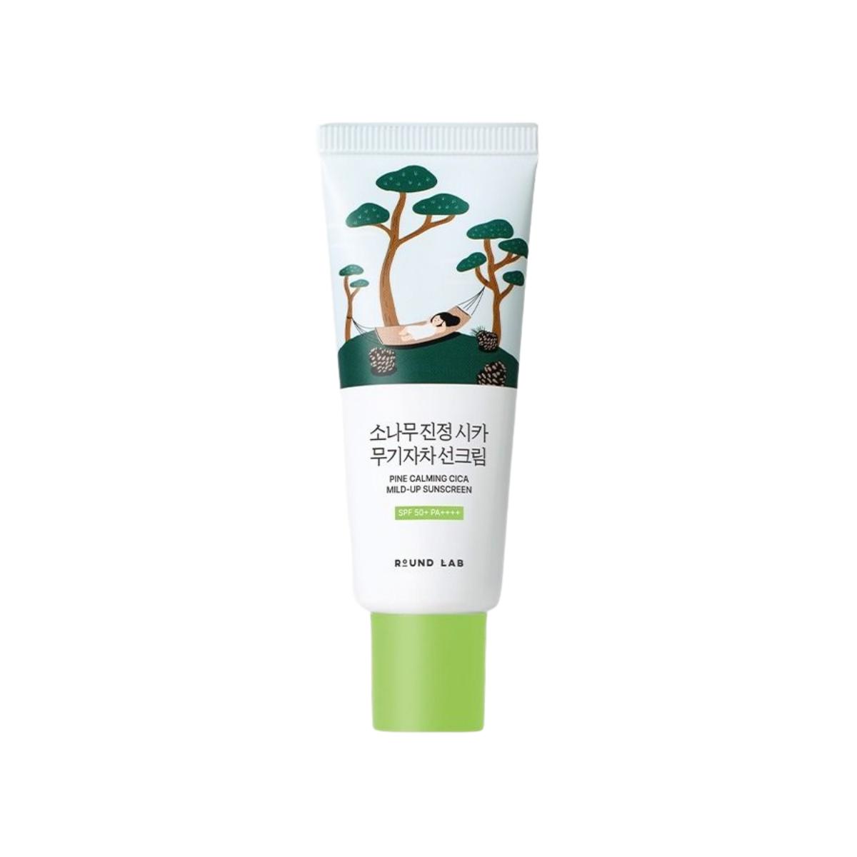 

ROUND LAB Pine Calming Cica Mild Physical Sunscreen SPF50+ PA++++ 40ml - Non-Nano Mineral Sunscreen for Sensitive Skin and Instant Soothing