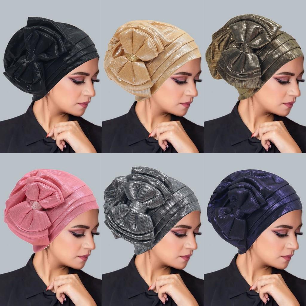 Polyester Knitted Fashion Headscarf With Bow Decor For Casual Wear
