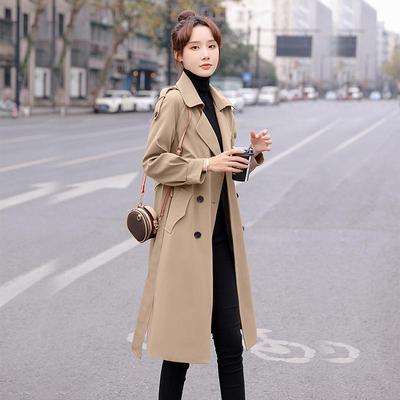 Trench-coat Femme Moyen et Long Par-dessus le Genou et Affinant Tempérament Automne Vêtements Femme