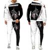 Hot Sale Heraldic Lion Tattoo Templar Knight Armor Two Piece Set 3D Printed Fashion Hoodie Pants Outfit Men's Clothing Suit