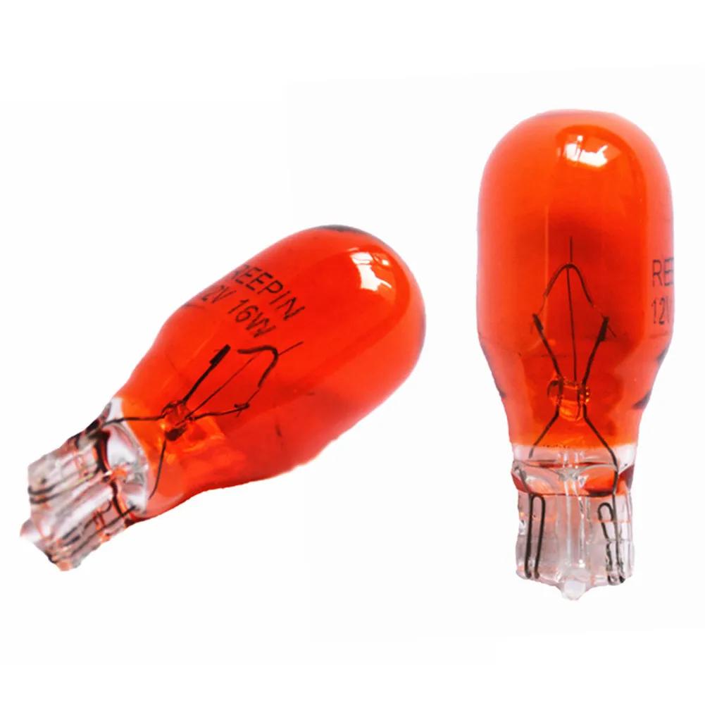 2Pcs Car Glass T15 W16W Halogen Bulb Interior Light Automotive White/Amber Clear 12V