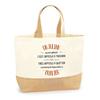 Jute Tote Bag - PLANETEE - A Jules Also Great - Personalized First Name - Sturdy Handles - Made In France