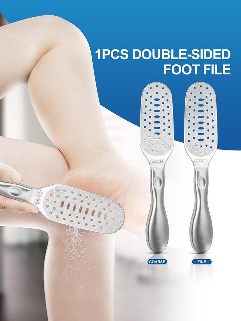 Dual-Sided Stainless Steel Pedicure Foot File - Callus & Dead Skin Remover Scraper