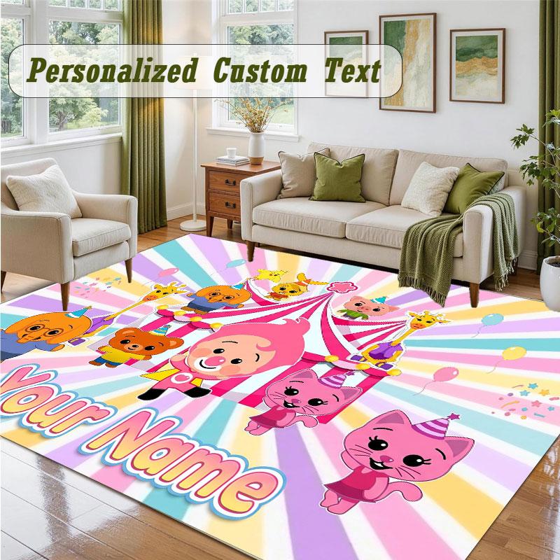 Crystal Velvet Square Rug Custom NameEl Payaso Plim Plim Pattern Non Slip Home Floor Decor Rug