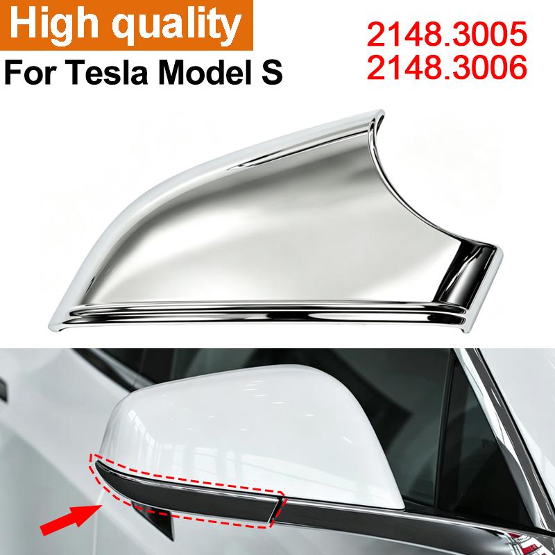 NEW For Tesla Model S 2012-2021 Chrome Rearview Side Door Wing Mirror Shell Bottom Cap Lower Holder Cover 2148.3005 2148.3006