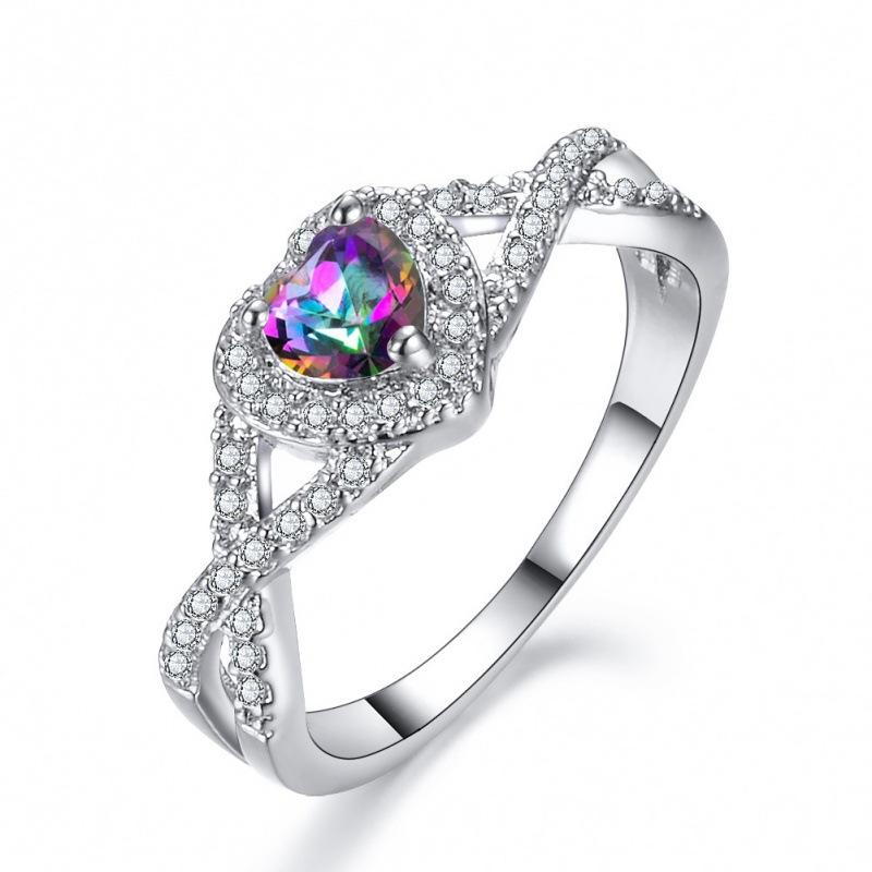Hot Sale Love Shaped Moissanite Edge Inlaid Ring Source