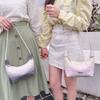 Fresh and Sweet Rainbow Gradual Change Color Armpit Bag Autumn and Winter Versatile Embroidered Women's Bag Small Mobile Phone Bag Shoulder Handbag