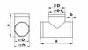 Round Straight Tee Diameter 100 PVC Vents 492