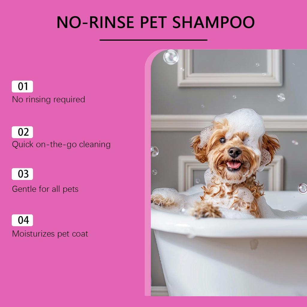 EELJOY No-Rinse Leave-In Pet Shampoo Foam - Fur Cleansing & Softening Care