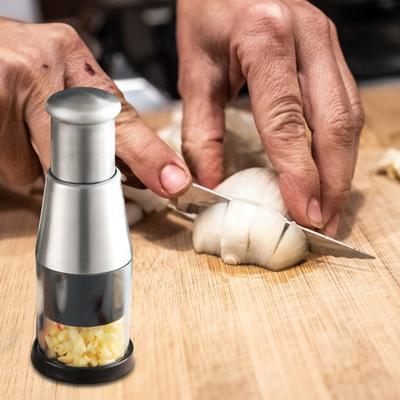 Sekáček na lis na česnek Nerezový ruční mlýnek na sekání cibule Papriky Snadno použitelný Drtič česneku Multifunkční kuchyňský nástroj