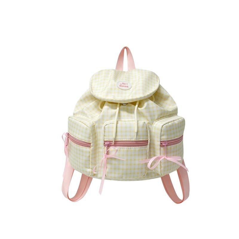 Lattice Backpack Pattern Double Shoulder Bag Breathable Fashion Casual Gift