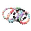 812 Stück/Karton 6/8/10mm Acryl Runde Facettierte Perlen Kits mit 0,8mm Elastischem Band für DIY Armband Halskette Schmuckherstellung Zubehör