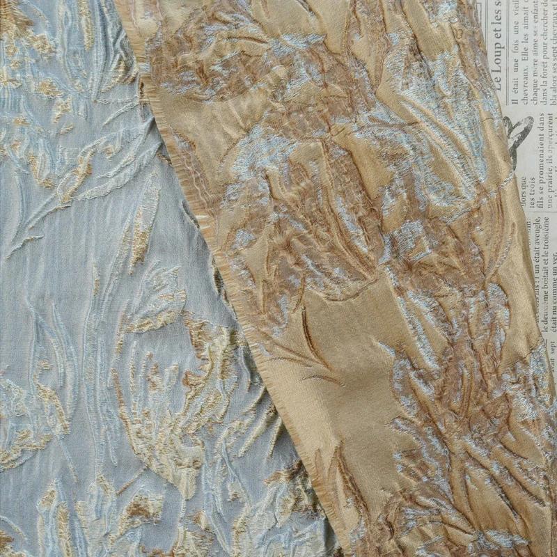 Length 1m Three-dimensional Embossed Abstract Floral Patterned Woven Fabric Elegant Dress Vest Jacquard Cushion Fabric