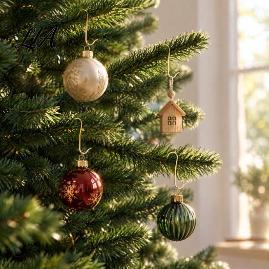 Metal S-shaped Hangers 100 Pcs Christmas Ornament Hooks, S-Shaped Hangers, Festive Tree Hooks for Baubles Balls, Lanterns, Decoration Lightweight