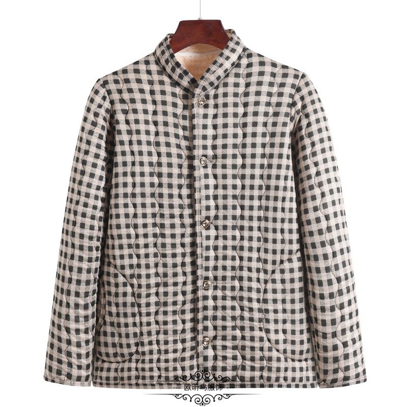 Women's Autumn Winter Lamb Wool Cotton Padded Coat for Mothers Warm Fleece-Lined Thickened Middle-Aged Women's Cotton Jacket Small Padded Outerwear