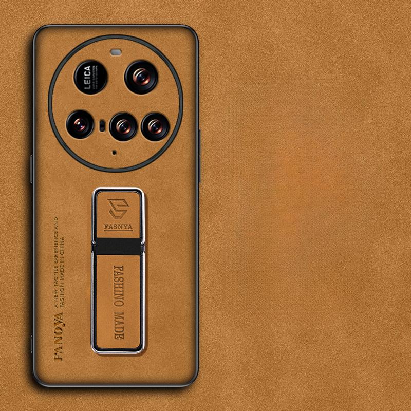 

Для Xiaomi 15 Ultra чехол роскошный овечья кожа KickStand телефон чехол для Xiaomi 15ultra Mi 15 Pro 14T магнитный держатель матовый силиконовый бампер for xiaomi 14T Pro жёлтый
