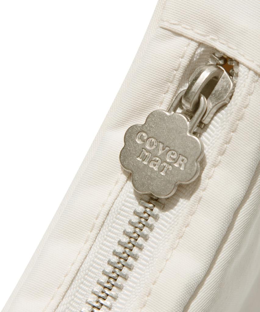 Covernat Woman Clover Heart Nylon Hobo Bag Ivory