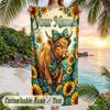Cosmic Tree Dreamscape Theme Quick Dry Beach Towel Custom Name Text Print Large Sand Resistant Towel Beach Vacation