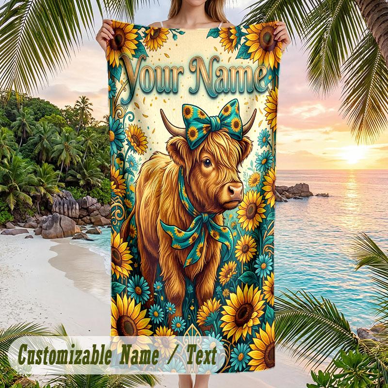 Cosmic Tree Dreamscape Theme Quick Dry Beach Towel Custom Name Text Print Large Sand Resistant Towel Beach Vacation