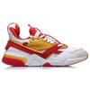 Li Ning 001 Journey Retro Splicing Non-Slip Wear-Resistant Low-Top Running Shoes Men Running Shoes White Red Yellow AGLN227-2
