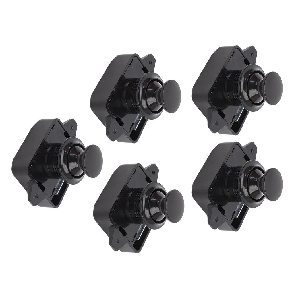 Cabinet Door Push Button Latch Zinc Alloy Exquisite Cupboard Door Knob Latch Lock for RV Motorhome Black